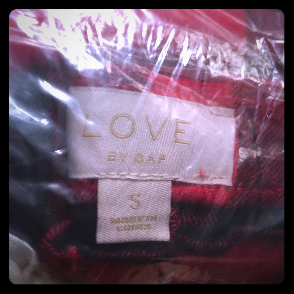 NEW GAP WM SM Flannel Pants Red&Blk Plaid